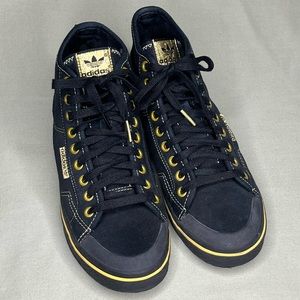 Adidas Black and Gold Mid Sneakers Like New Size 8